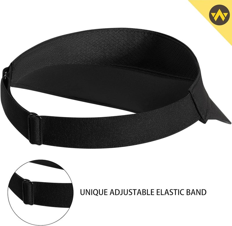 Wander Running Sun Visor Hats Wide Brim UV Protection Sports Golf Tennis Elastic Band Mesh Cap for Women - Image 2